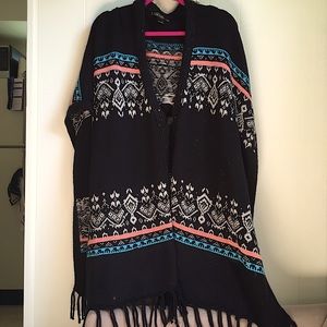 Love Stitch Poncho Cardigan Sweater